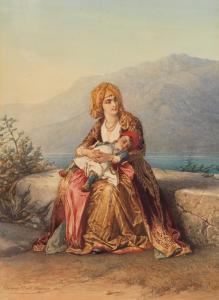 CESARE DELL’ACQUA  Mamma con figlio in costumi greco-albanesi (1863)